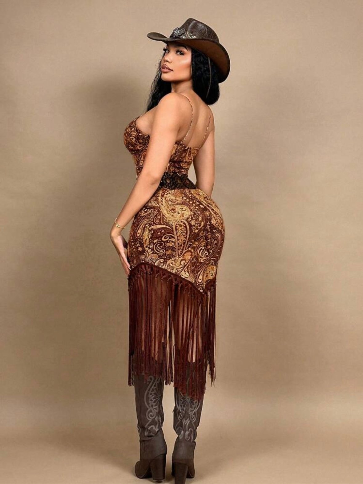 Western Fringe Hem Cowgirl Dress (4.82) - Image 4