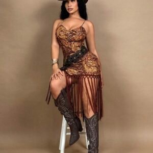 Screenshot Western Fringe Hem Cowgirl Dress (4.82)