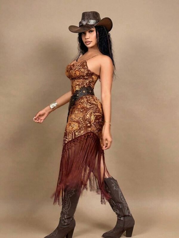 Western Fringe Hem Cowgirl Dress (4.82) - Image 5