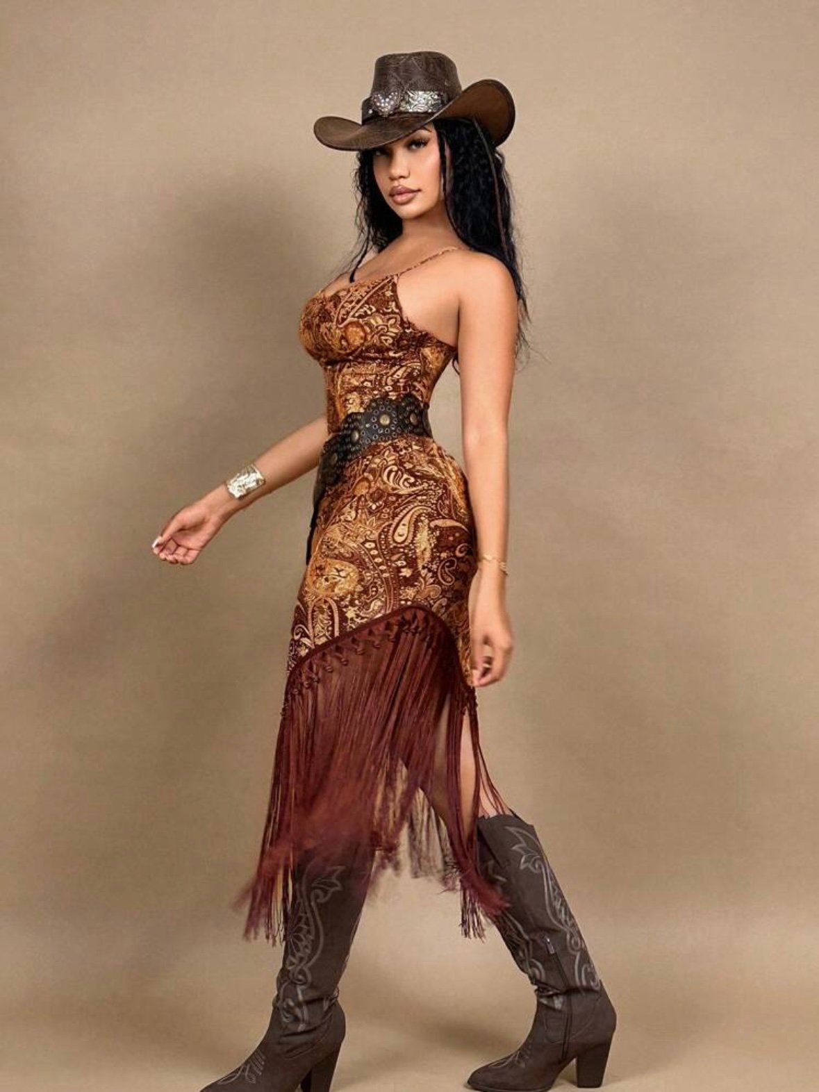 Western Fringe Hem Cowgirl Dress (4.82) - Image 5