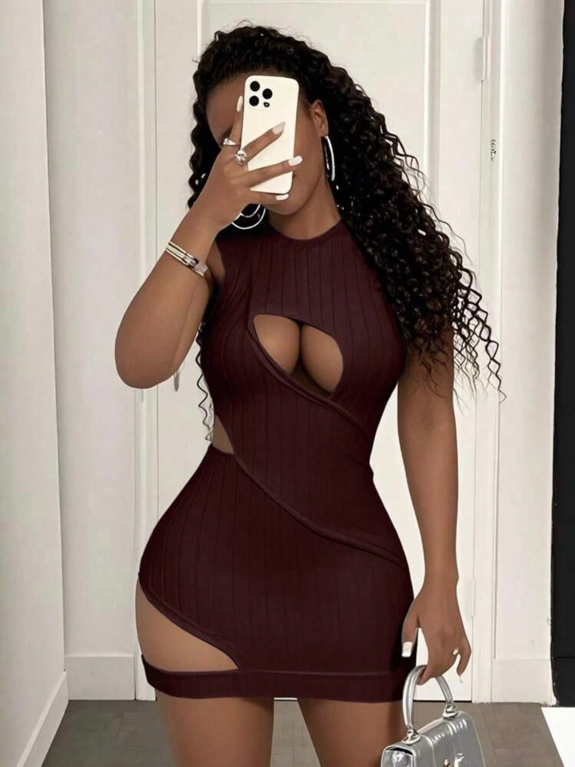Round Neck Sexy Mini Dress Cutout Design (4.84) - Image 15