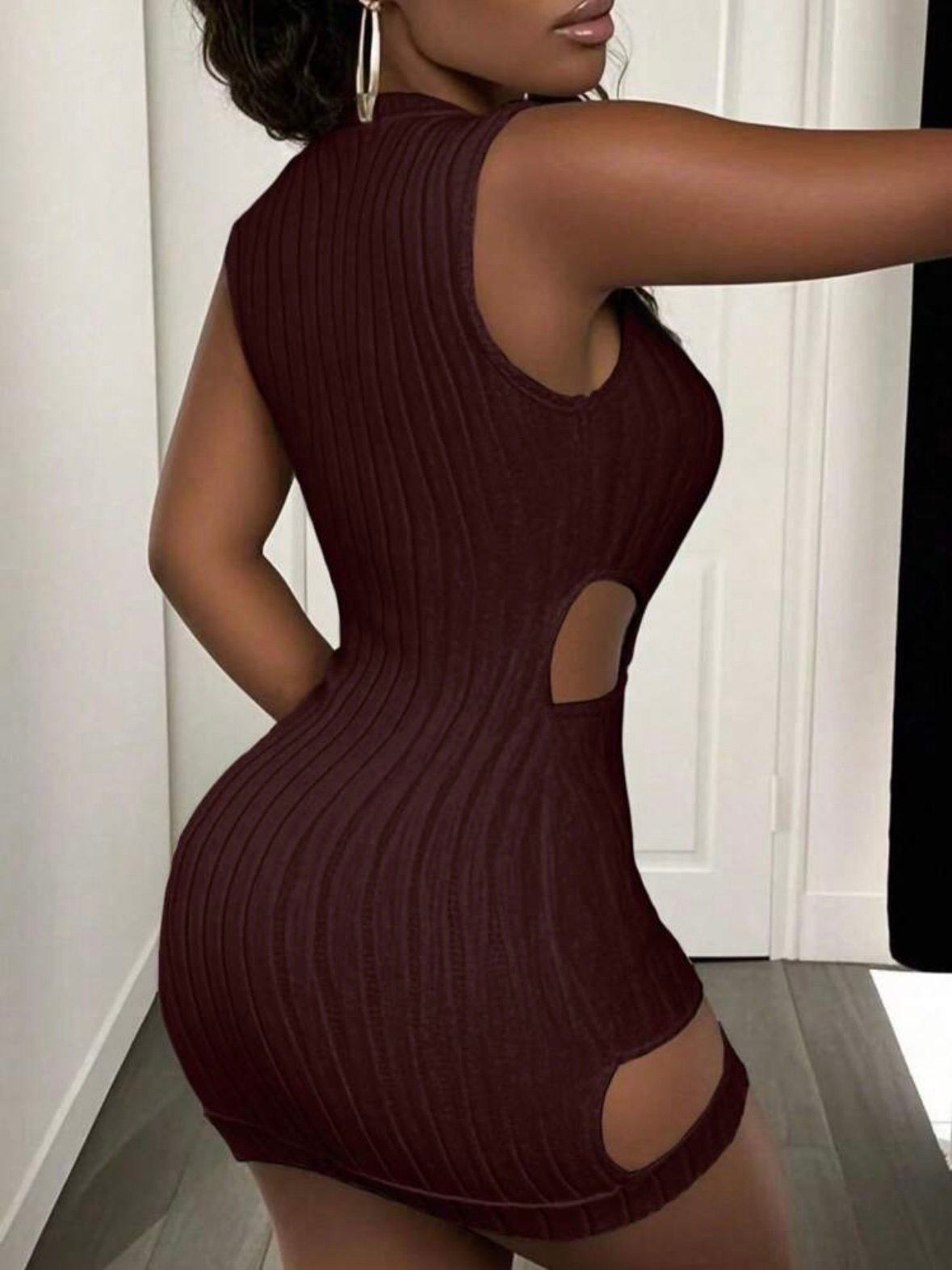 Round Neck Sexy Mini Dress Cutout Design (4.84) - Image 14