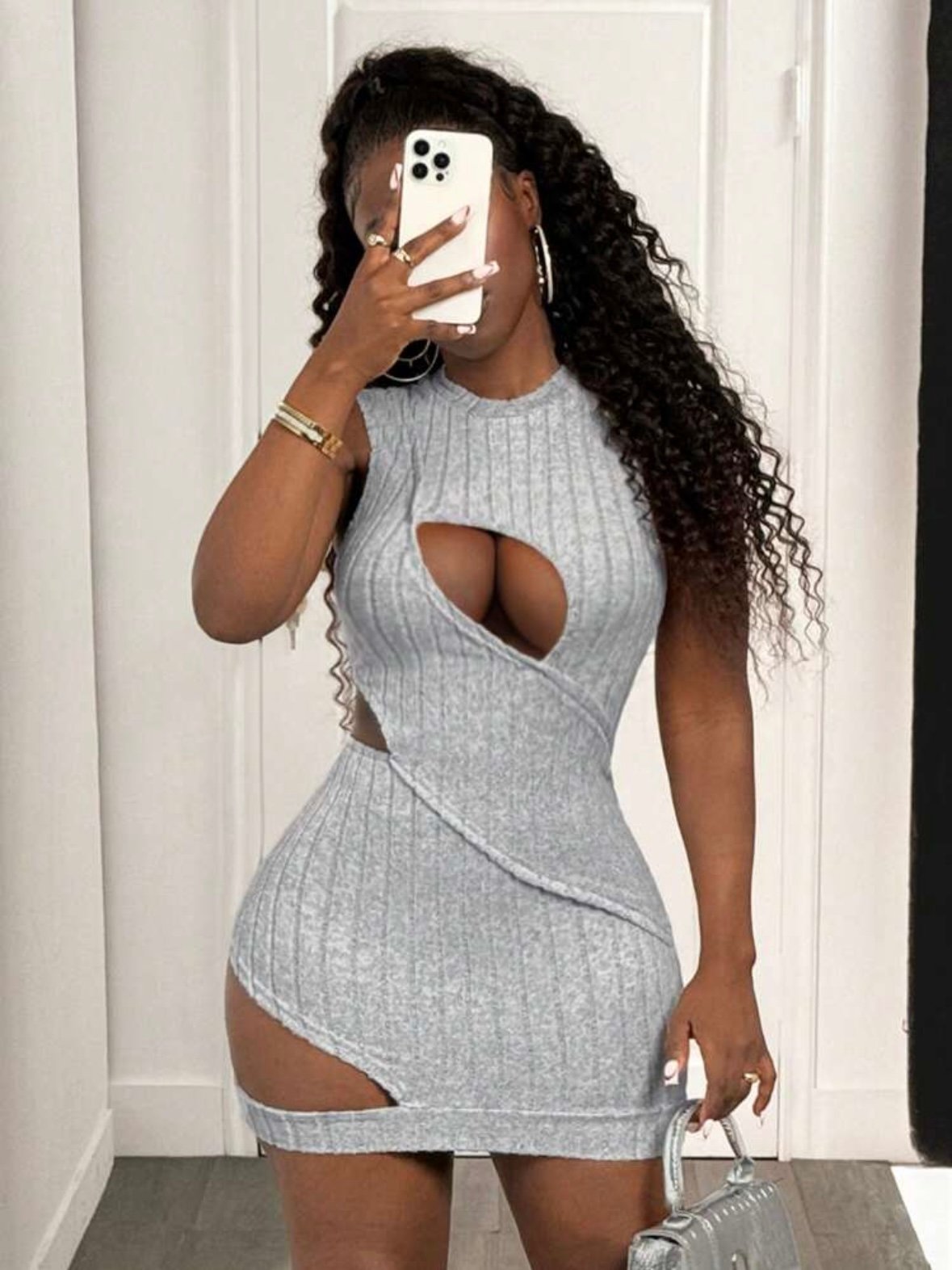 Round Neck Sexy Mini Dress Cutout Design (4.84) - Image 13