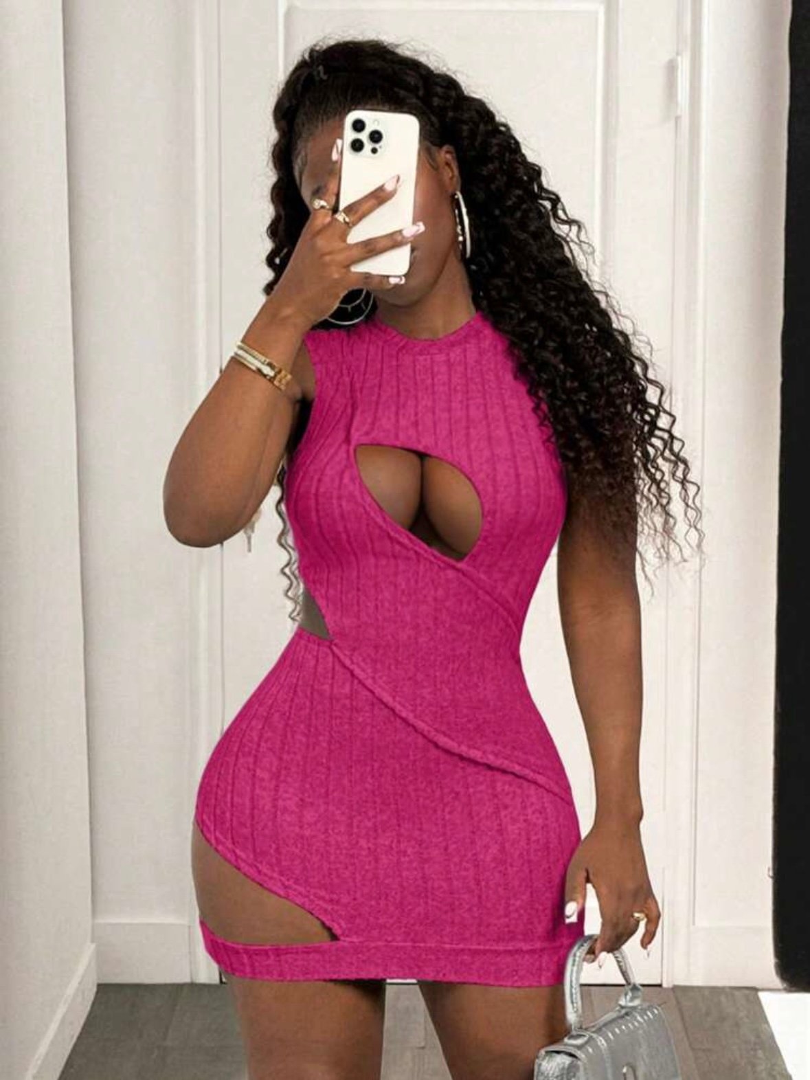 Round Neck Sexy Mini Dress Cutout Design (4.84) - Image 10