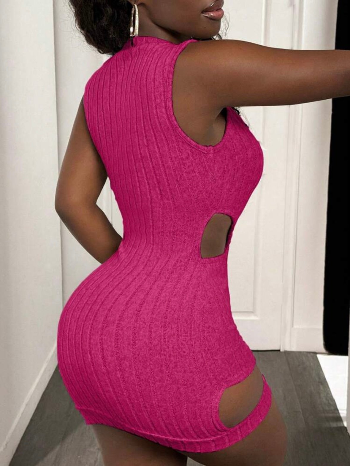 Round Neck Sexy Mini Dress Cutout Design (4.84) - Image 11