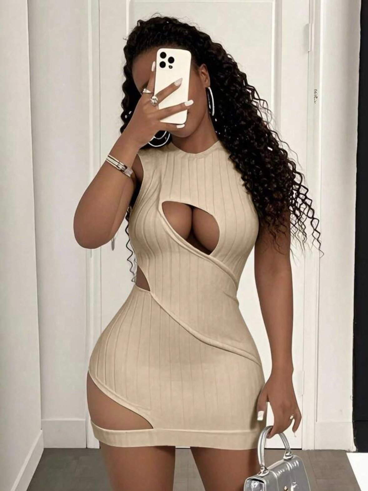 Round Neck Sexy Mini Dress Cutout Design (4.84) - Image 9