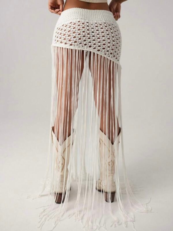 Boho Sheer Sexy Fringed Knitted Tassel Skirt (4.83) - Image 4