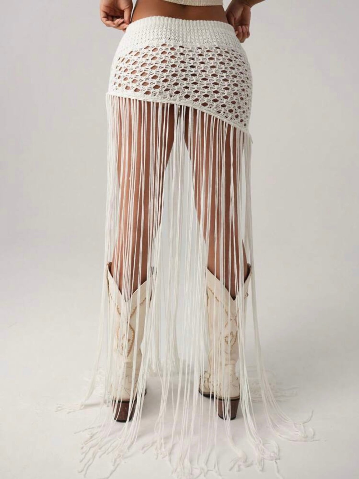Boho Sheer Sexy Fringed Knitted Tassel Skirt (4.83) - Image 4
