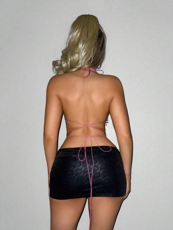 Festival Party Rhinestone Backless Halter Top (4.73) - Image 3