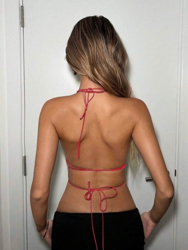 Festival Party Rhinestone Backless Halter Top (4.73) - Image 8