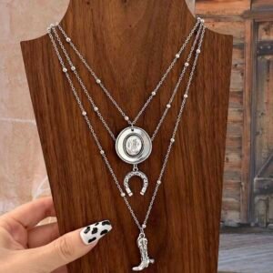 3pcs Cowgirl Necklaces Boot Horseshoe Cowboy Hat (4.88)