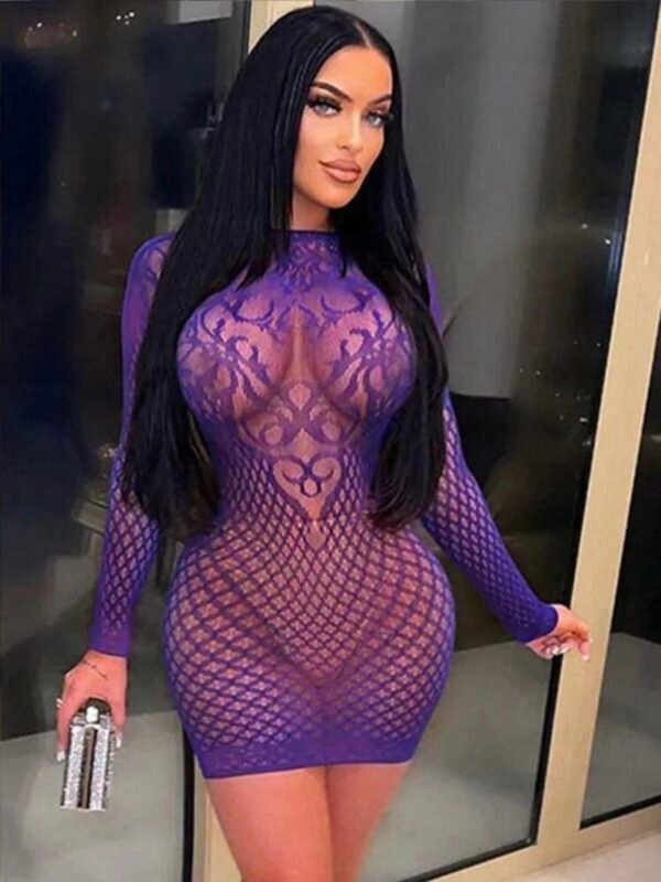 Sexy Fishnet Lingerie See Through Mini Dress (4.95) - Image 4
