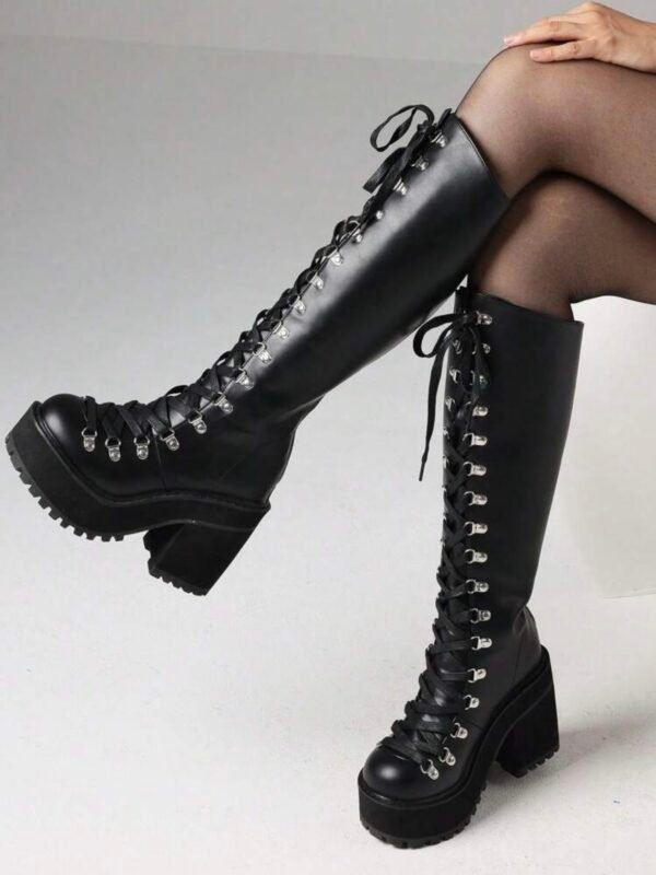 Platform Women's Combat Gothic Punk Boots Heels (4.78)