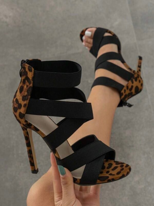 Matte Elastic Band Roman Sandal Thin High Heel (4.79) - Image 7