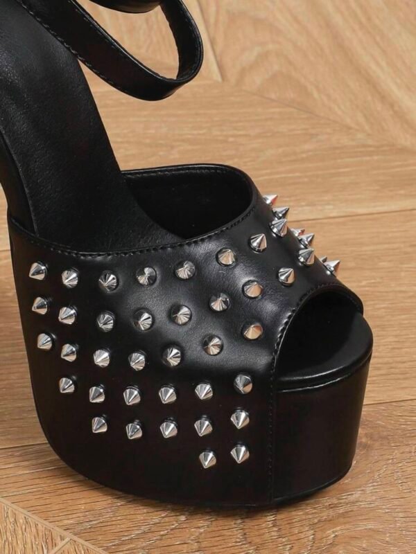Peep Toe Platform Stiletto Stud Heels (4.84) - Image 2