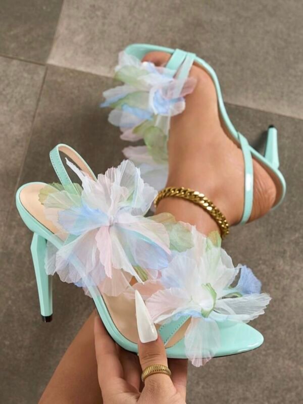 Floral Stiletto Heel Sandal Sexy Luxury Heels (5.0) - Image 6