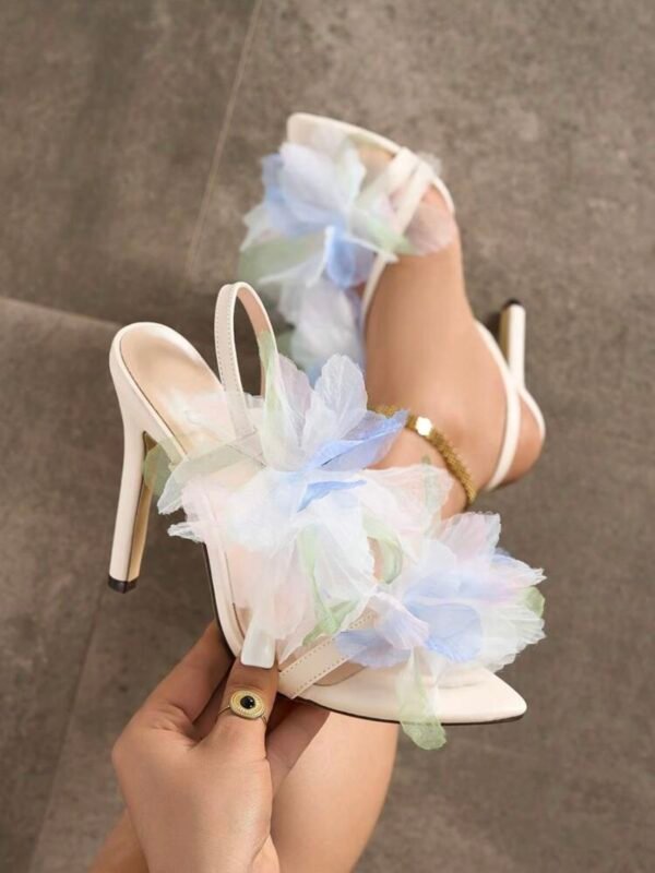 Floral Stiletto Heel Sandal Sexy Luxury Heels (5.0) - Image 9