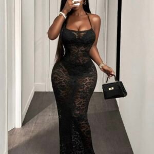 Floral Lace Long Transparent Sexy Maxi Dress (4.91)