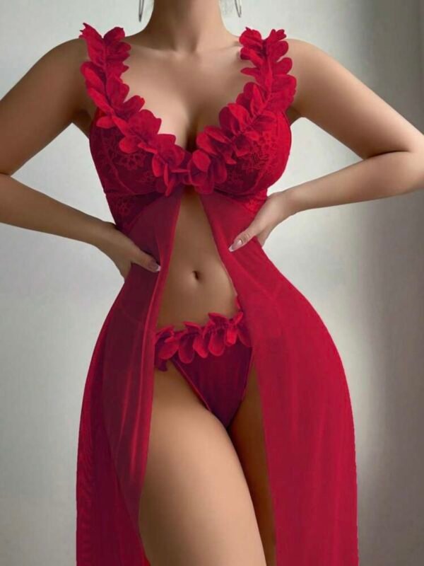 Lace Mesh Floral Maxi Dress With G String (4.87) - Image 2