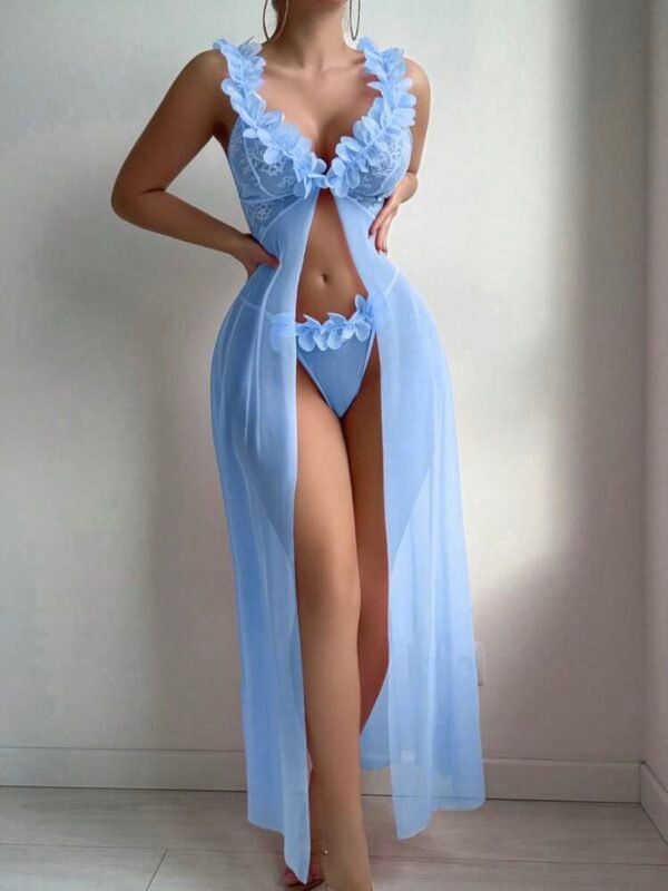 Lace Mesh Floral Maxi Dress With G String (4.87) - Image 12