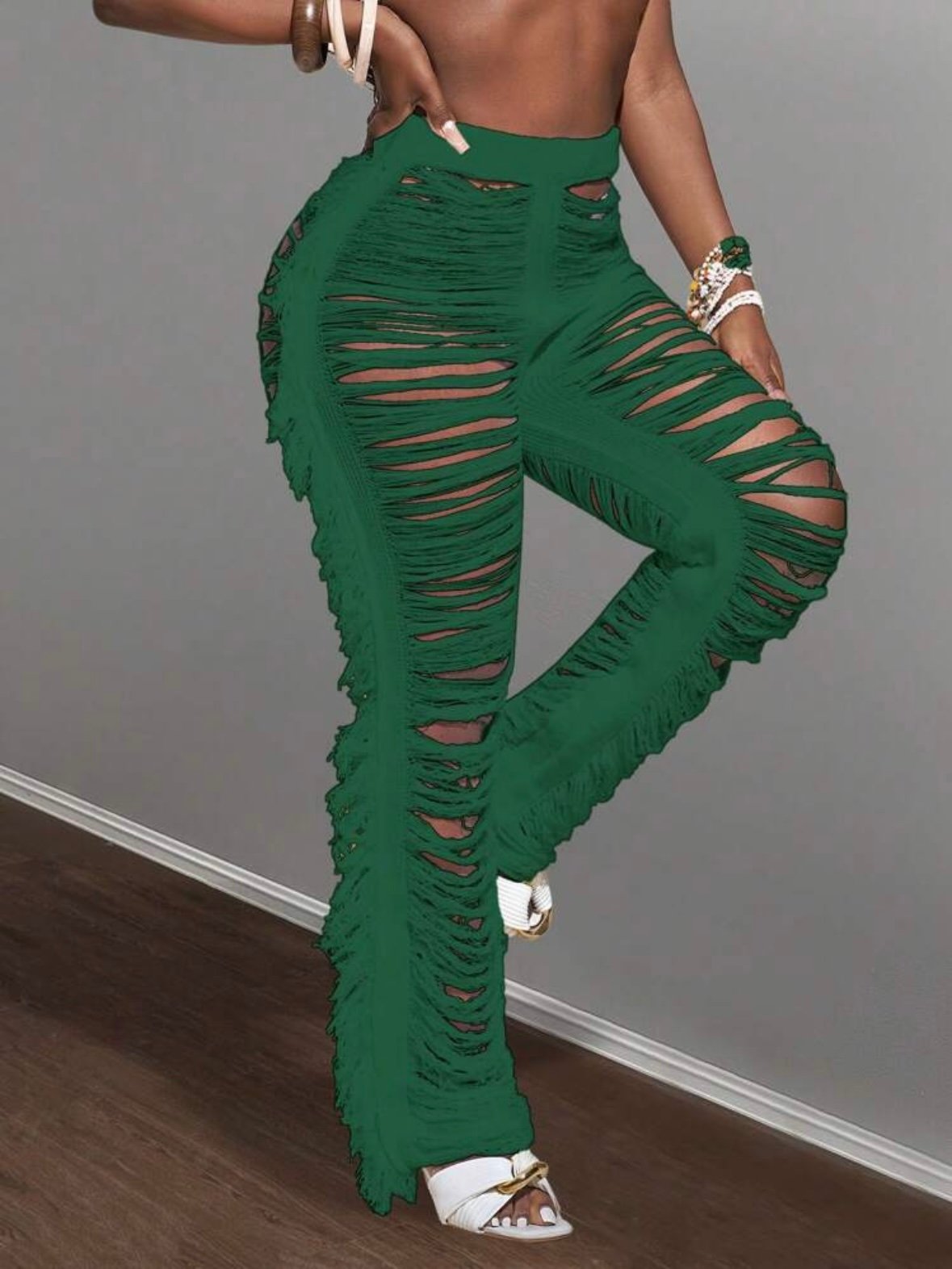 Women's Long Tassel Knitted Stylish Pants (4.83) - Image 4