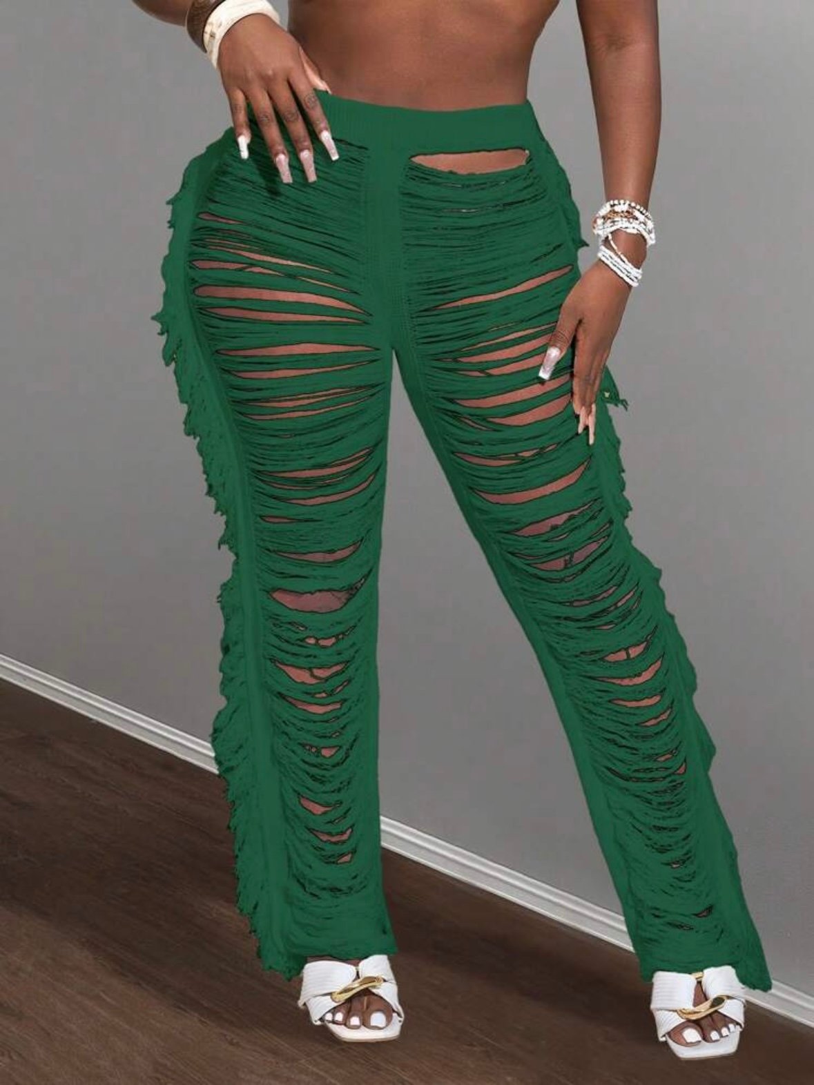 Women's Long Tassel Knitted Stylish Pants (4.83) - Image 5
