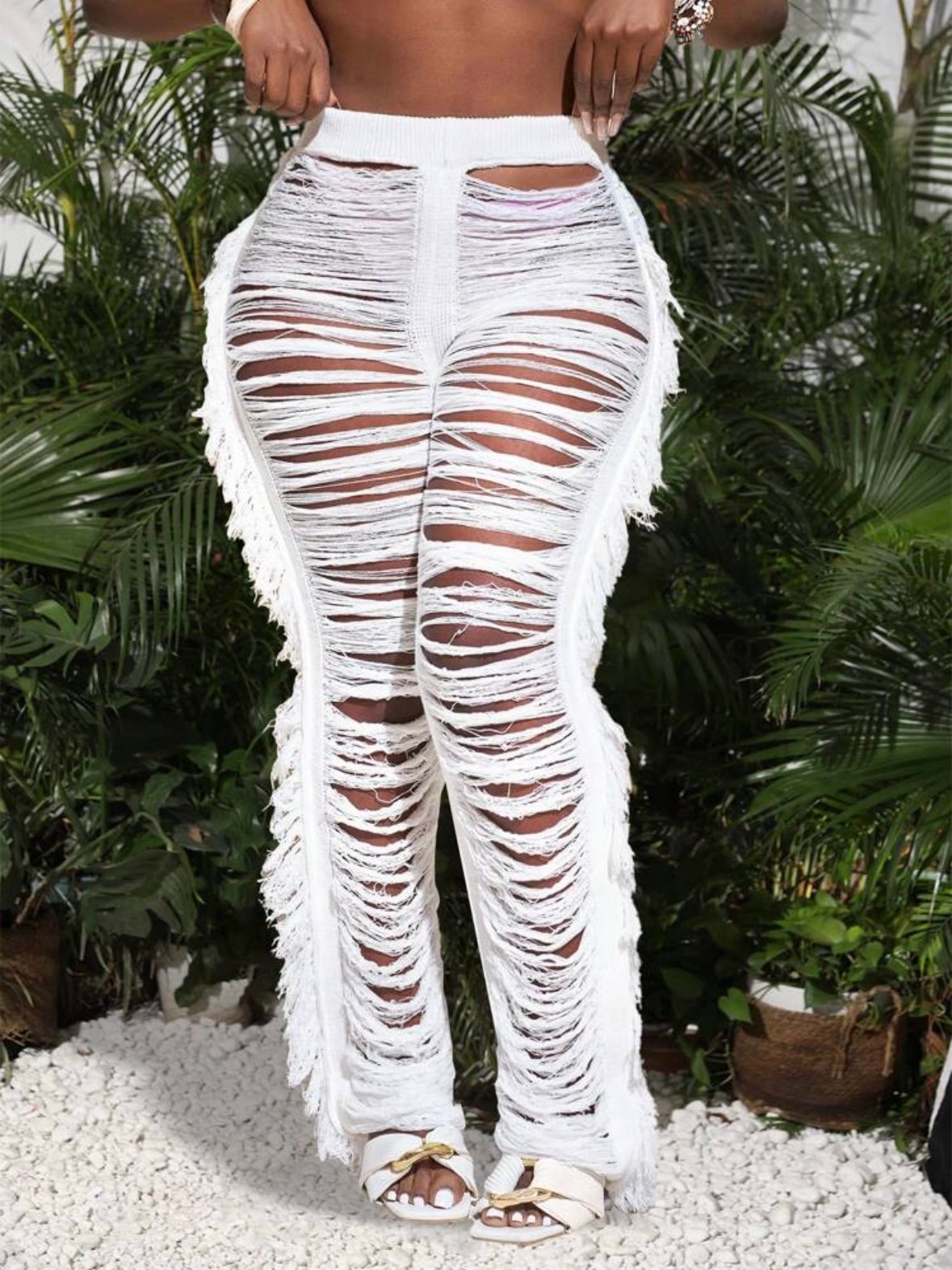 Women's Long Tassel Knitted Stylish Pants (4.83) - Image 7