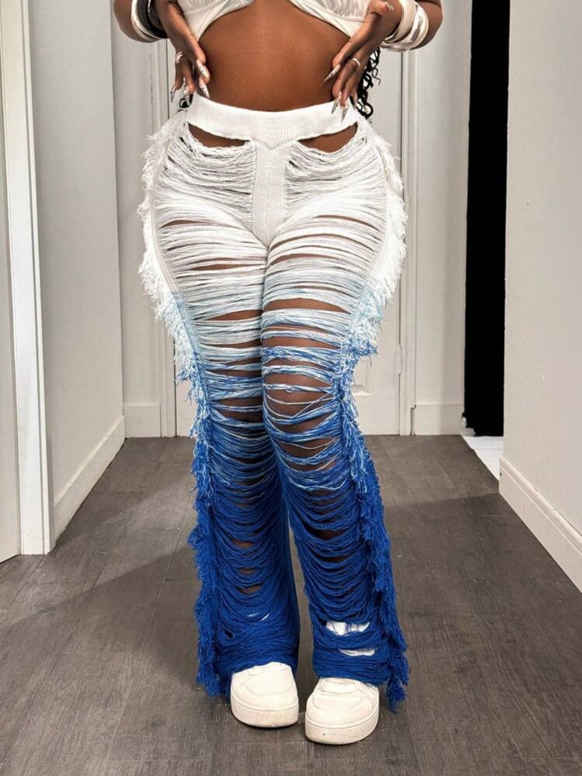 Women's Long Tassel Knitted Stylish Pants (4.83) - Image 10