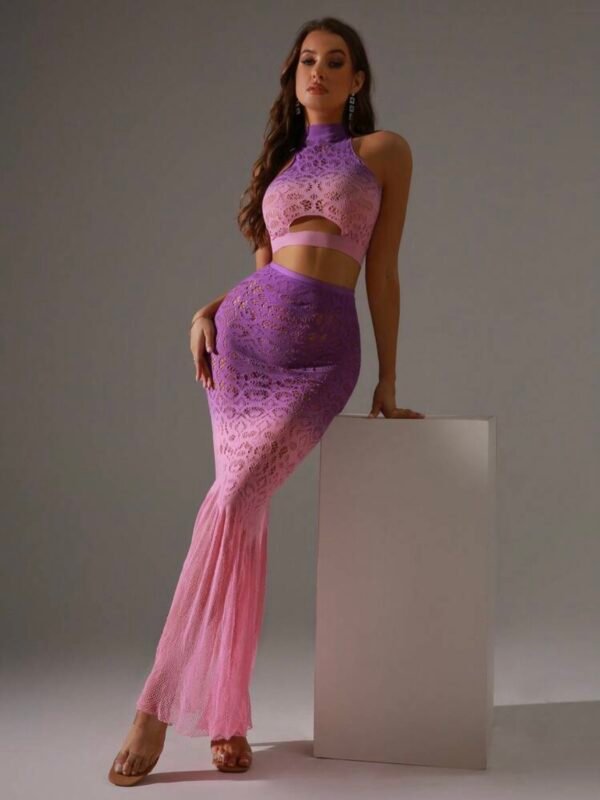Sheer Fitted Hollow Out Sexy Lingerie Dress (4.89) - Image 13