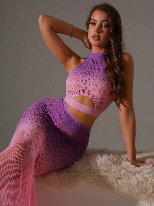Sheer Fitted Hollow Out Sexy Lingerie Dress (4.89) - Image 12