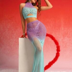Sheer Fitted Hollow Out Sexy Lingerie Dress (4.89)