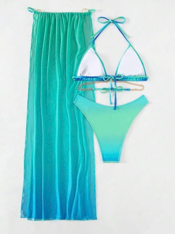 Sexy Summer Beach Ombre Bikini Set With Skirt (4.92) - Image 5