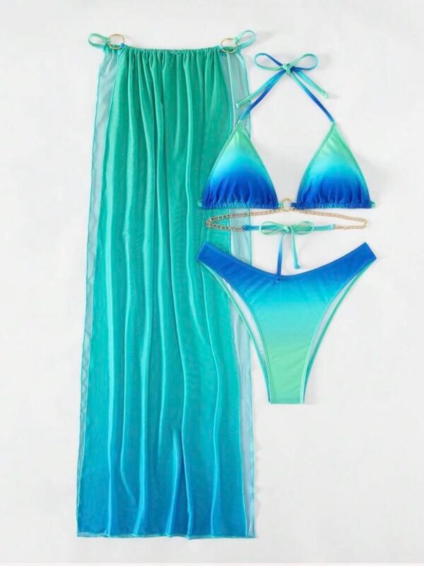 Sexy Summer Beach Ombre Bikini Set With Skirt (4.92) - Image 6