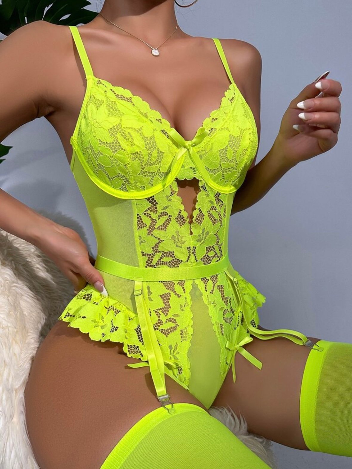 Sexy Lace Underwire Corset Teddy Bodysuit Lingerie (4.92) - Image 3