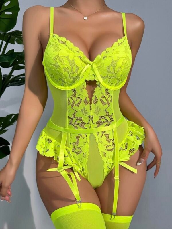 Sexy Lace Underwire Corset Teddy Bodysuit Lingerie (4.92) - Image 4