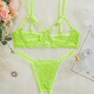 Sexy Lace Hollow-Out Temptation Lingerie Bra & Panty Set (4.92)
