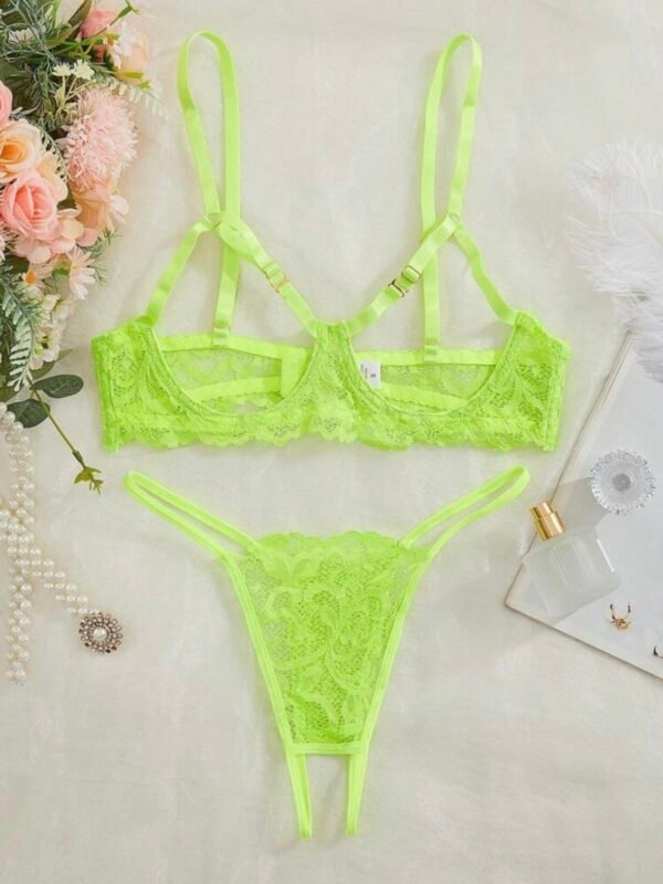 Sexy Lace Hollow-Out Temptation Lingerie Bra & Panty Set (4.92)