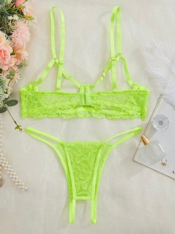 Sexy Lace Hollow-Out Temptation Lingerie Bra & Panty Set (4.92) - Image 2