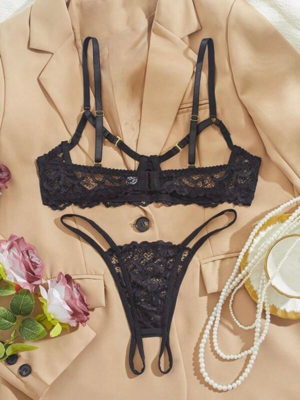 Sexy Lace Hollow-Out Temptation Lingerie Bra & Panty Set (4.92) - Image 6