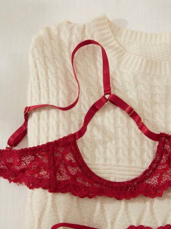 Sexy Lace Hollow-Out Temptation Lingerie Bra & Panty Set (4.92) - Image 9