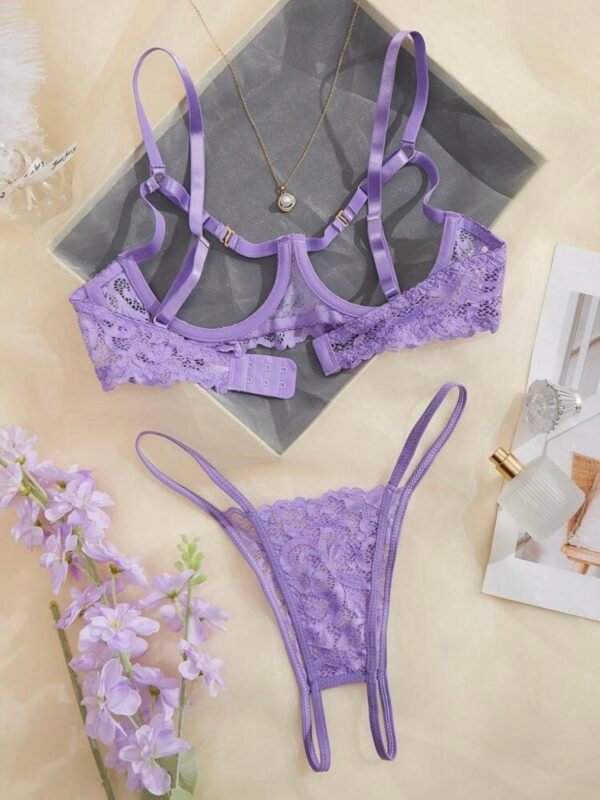 Sexy Lace Hollow-Out Temptation Lingerie Bra & Panty Set (4.92) - Image 7