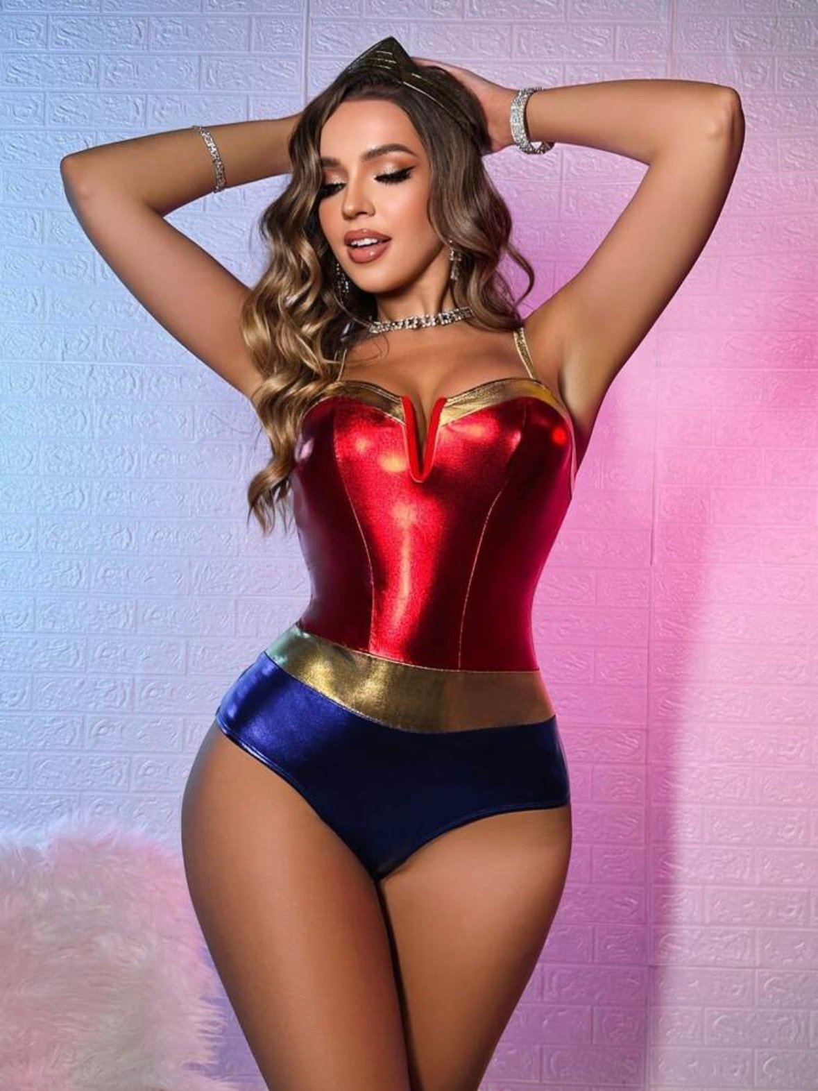 Women's Fantasy Sexy Superhero Costume Bodysuit (4.82)