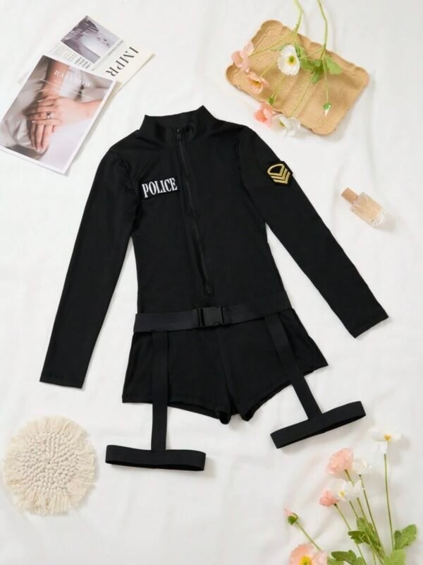 Sexy Policewoman Costume Set Long Sleeve Jumpsuit (4.95) - Image 7