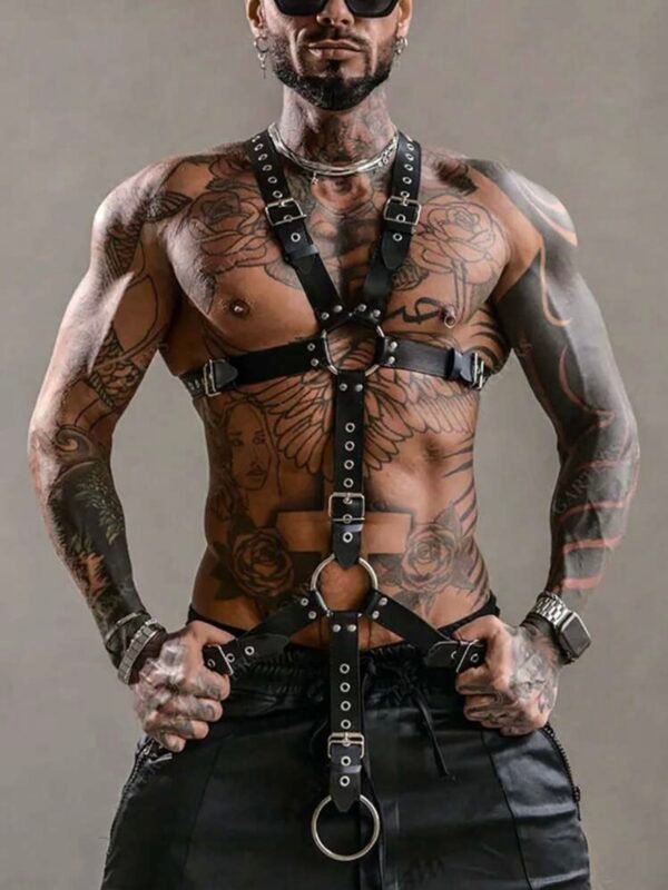 Men's Punk Hollow Out Back Strap Festival Halloween Accessory (5.0)
