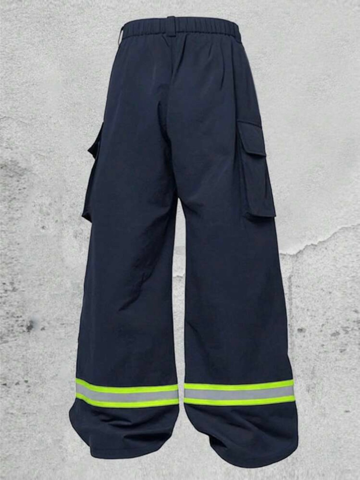 Men's Firefighter Costume Cargo Pants Loose Straight Leg Reflective Trousers (5.0) - Image 4