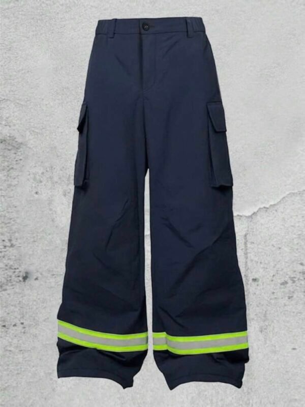Men's Firefighter Costume Cargo Pants Loose Straight Leg Reflective Trousers (5.0) - Image 3