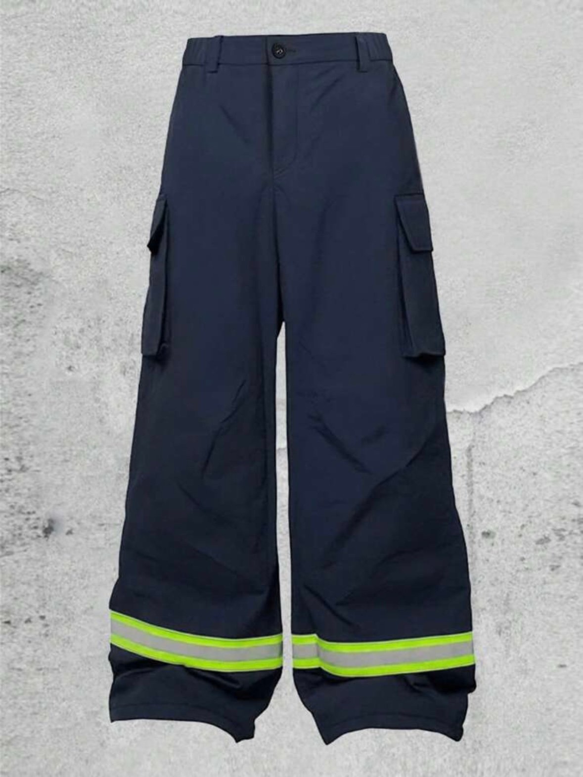 Men's Firefighter Costume Cargo Pants Loose Straight Leg Reflective Trousers (5.0) - Image 3