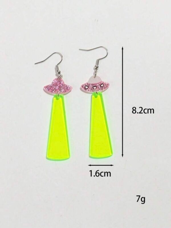 Florescent Transparent Alien UFO Costume Earrings (4.96) - Image 3