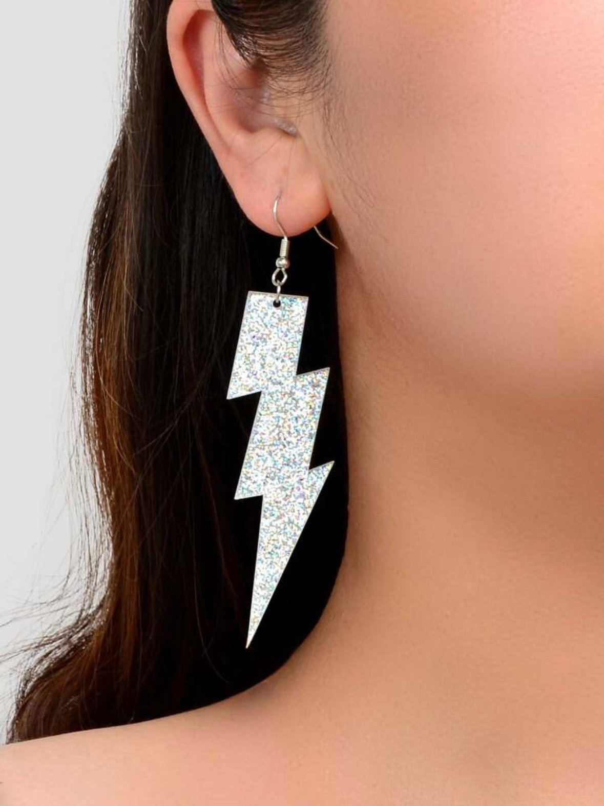 Pair Of Glitter Lightning Bolt Earrings (4.91)