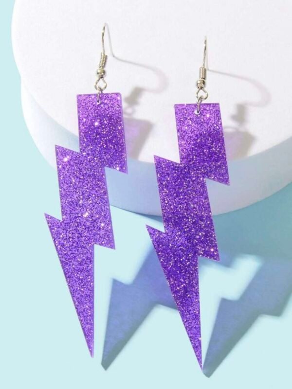 Pair Of Glitter Lightning Bolt Earrings (4.91) - Image 6